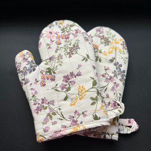 Handmade Oven Mitts floral print